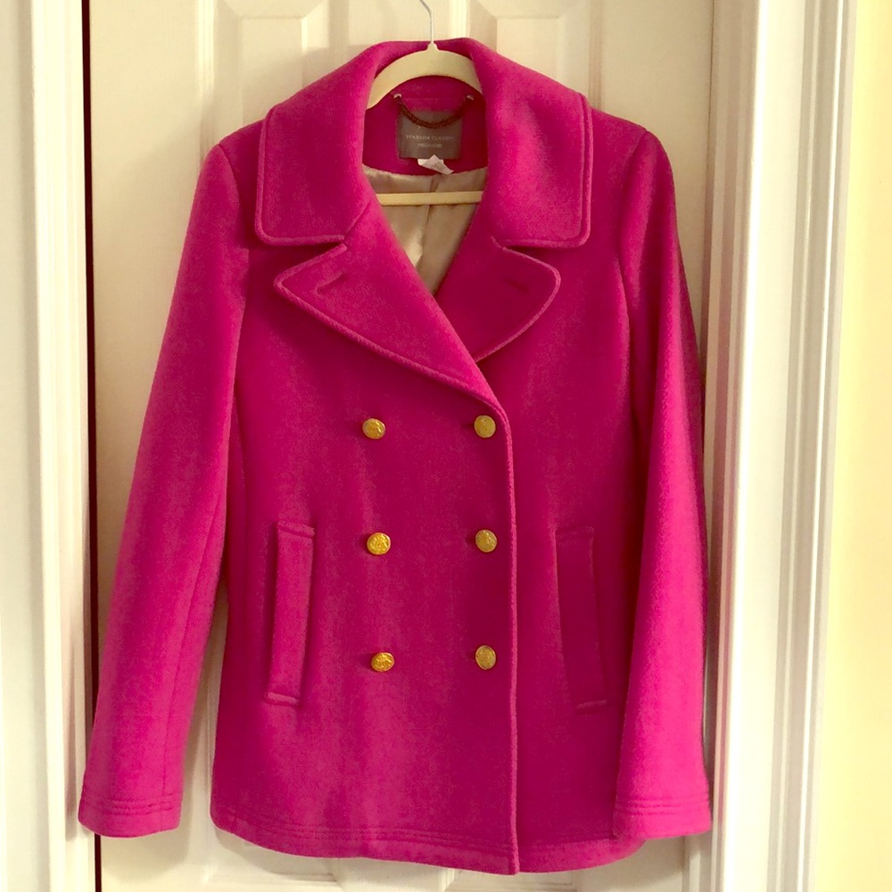 Jcrew pink pea coat size 8